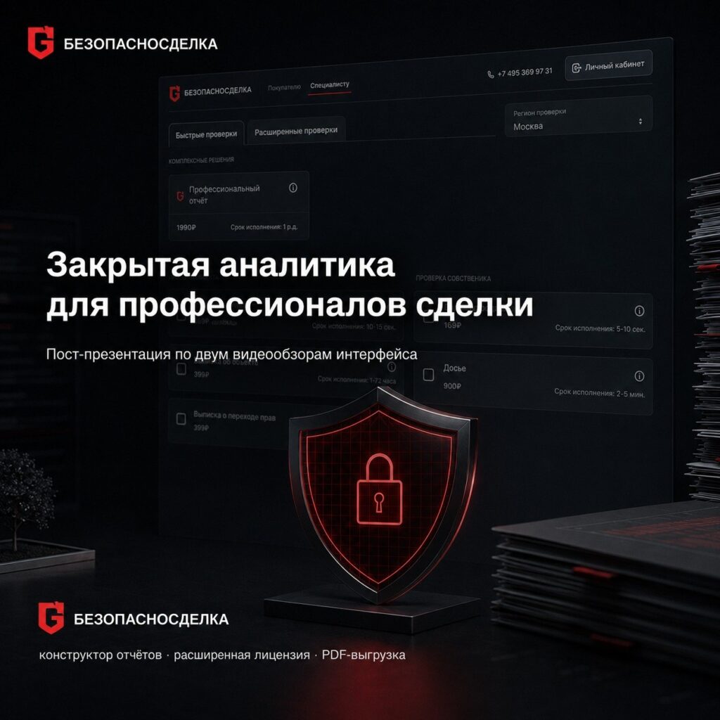 Расширенные возможности «БЕЗОПАСНОСДЕЛКА» для риелторов и юристов